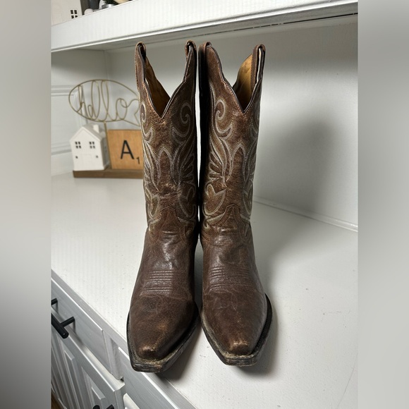 J.B. Dillon Women’s 9B Brown Cowboy Boots Classic Western Leather Made in Mexico - Picture 2 of 9